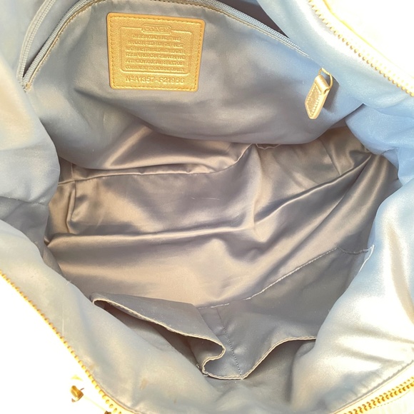 Coach Daisy Madras Plaid Glam Signature Tote Shoulder Bag - Picture 10 of 16